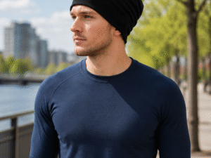 Men’s Merino Wool Beanie  Black
