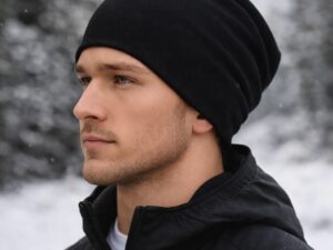 Men’s Merino Wool Beanie  Black