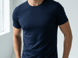 Men’s 100% Merino Wool T-Shirt  Navy— 160 g/m²
