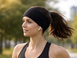 Black Merino Running Headband