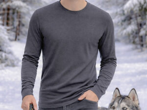 Men’s 100% Merino Wool Long Sleeve T-Shirt – Dark Grey