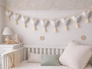 Handmade Fabric Heart Garland – Nursery Wall Decor