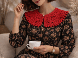 Handmade Crochet Collar with Japanese Lace Pattern