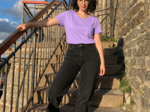 Light Lavender Merino Wool T-Shirt – Minimalist Women’s Tee