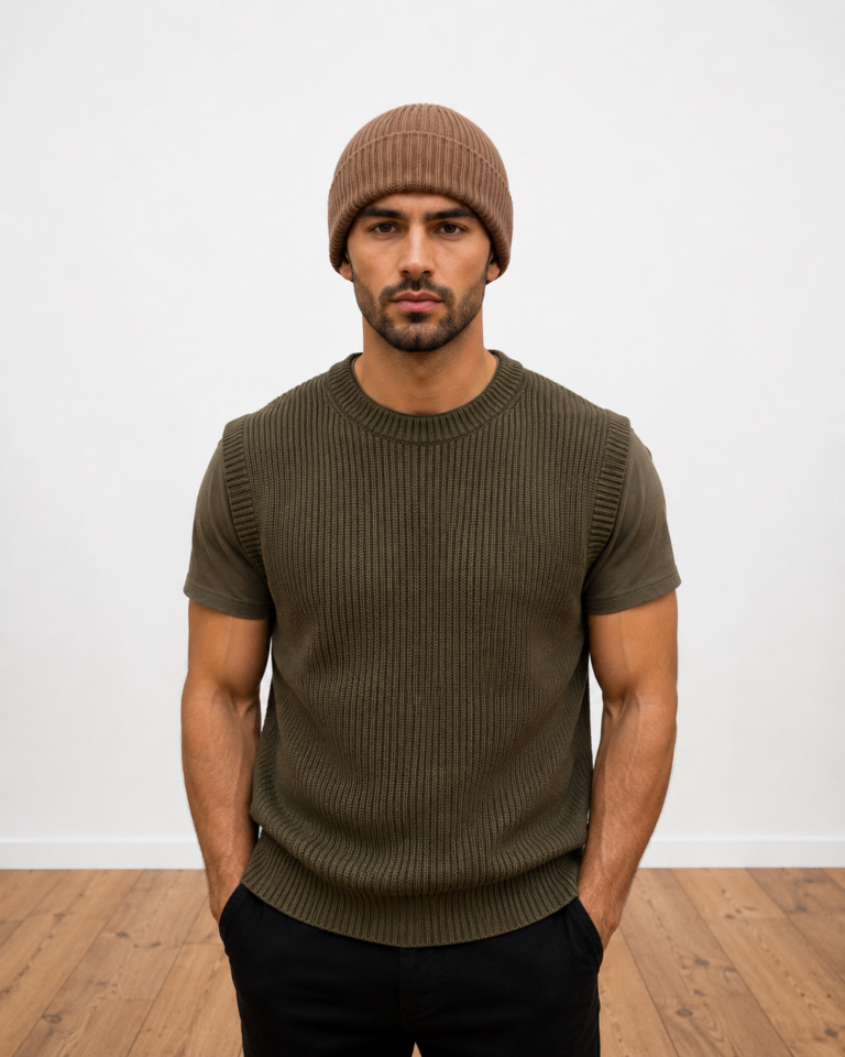Men’s Merino Wool Ribbed Beanie