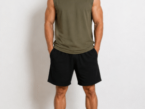 Men’s Khaki Sleeveless Muscle Tee