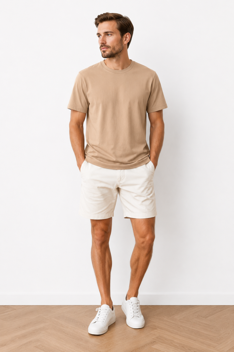 Men’s Wool T-Shirt – Beige